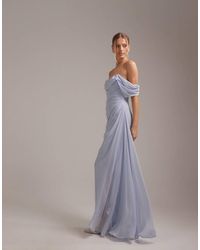 ASOS - Georgette Bardot Bridesmaids Dress - Lyst