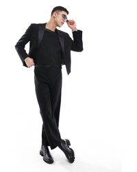 ASOS - Slim Cropped Tuxedo Suit Jacket - Lyst