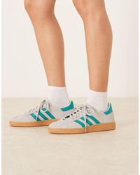adidas Originals - Zapatillas De Deporte Grises Y Verdes Con Suela De Goma Handball Spezial De - Lyst