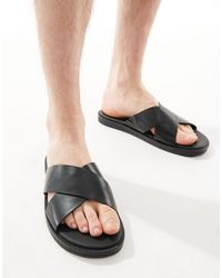 ASOS - – sandalen aus em kunstleder mit überkreuzten riemen - Lyst