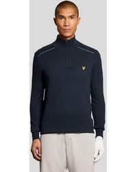 Lyle & Scott - Mid Knits Golf Tipped Quarter Zip Jumper - Lyst
