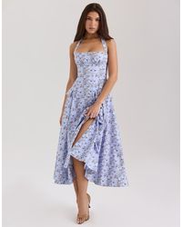 House Of Cb - Claudia Stretch Cotton Halter Neck Midi Dress - Lyst