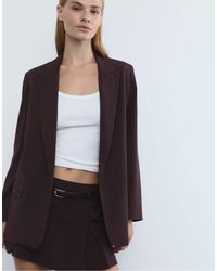 Stradivarius - Blazer Aperto A Righe Testurizzato - Lyst