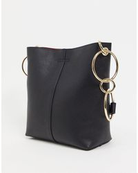ASOS Bucket Tote Bag With Ring Detail - Black