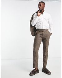 SELECTED - Homme – karierte anzughose aus wollmix mit schmalem schnitt - Lyst