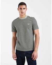 Fred Perry - Heavy Weight Fine Stripe Logo T-Shirt - Lyst