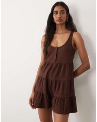 Miss Selfridge - Tiered Jersey Playsuit - Lyst