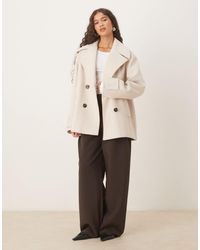 Mango - – kurze, zweireihige jacke aus wollmix - Lyst