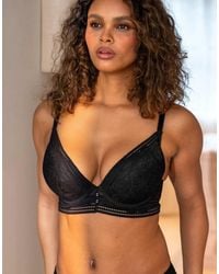 Pour Moi - Taylor Lace High Apex Push Up Padded Plunge Bra - Lyst