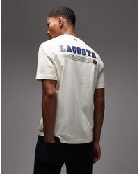 Lacoste - T-Shirt Met Logoprint Op De Achterkant - Lyst