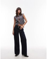 TOPSHOP - Tie Front Cropped Waistcoat - Lyst