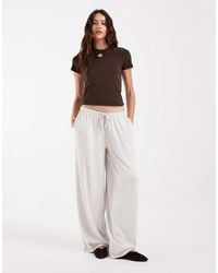 ASOS - Textured Knit Wide Leg Pants - Lyst