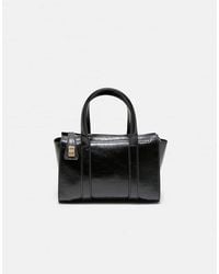 Stradivarius - Mini Tote Bag With Clasp - Lyst