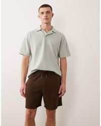 ASOS - Pantalones Cortos Marrones Básicos Extragrandes De Largo Medio De Punto Liso Essentials De - Lyst