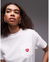 Carhartt - Camiseta Blanca Con Logo De Corazón En El Bolsillo De - Lyst