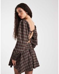 Daisy Street - Volume Sleeve Drop Waist Mini Dress - Lyst