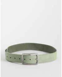 ASOS - Riem Van Suède Met Vierkante Gesp - Lyst