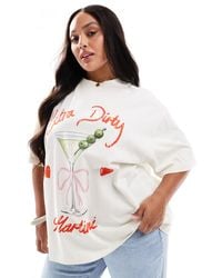 ASOS - Asos design curve - t-shirt oversize avec motif martini - Lyst