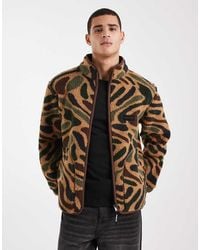 Parlez - Logo Zip Through All Over Camo Print Fleece - Lyst