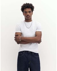 Pull&Bear - Basic Aansluitend T-Shirt - Lyst