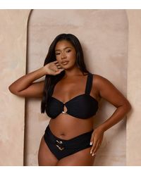 Moda Minx Curve - X Alessa Tyrrell-charles High Waist Bikini Bottom With Hoop Detail - Lyst