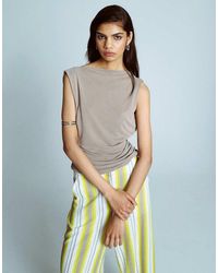 TOPSHOP - Cupro Cowl Back Tank Top - Lyst