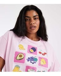 Pieces Plus - Pieces Curve Oversized Fruit Graphic T-shirt - Lyst