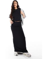 In The Style - Fits - jupe longue d'ensemble sculptante et près du corps en modal avec taille rabattue à assortir - Lyst