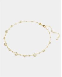 Swarovski - Imber Necklace, Round Cut, Scattered Design, -Tone Plated - Lyst