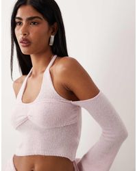 I.AM.GIA - Esti Halterneck Super Soft Knit Flare Sleeve Top - Lyst