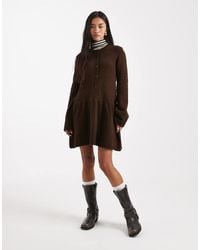 Vero Moda - Soft Knitted Button Front Mini Dress - Lyst