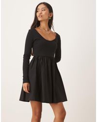 Nobody's Child - Mini-Jurk Met Lage Ronde Hals En Lange Mouwen - Lyst