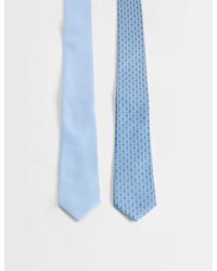 ASOS - 2 Pack Geometric Pattern And Satin Tie - Lyst