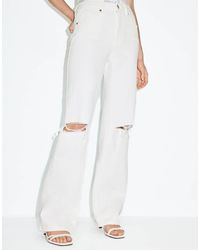 Stradivarius - D92 Ripped Straight Wide-leg Jeans - Lyst