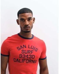 ASOS - Muscle Fit Ringer T-shirt With Surf Print - Lyst