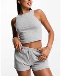 ASOS - Camiseta De Pijama Sin Mangas Con Cuello De Nadadora De Algodón Mix & Match De - Lyst
