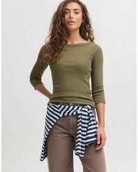 JJXX - Fifi Stretch Fit Boat Neck 3/4 Sleeve Top - Lyst