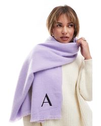 ASOS - Monogram Raw Edge Scarf With A Initial - Lyst