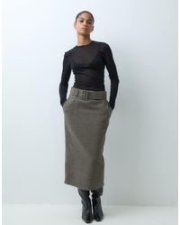 ASOS - Tailored Belted Pencil Midi Skirt - Lyst