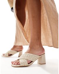 New Look - Sandales à talon mi-haut et lanières croisées style crochet - cassé - Lyst