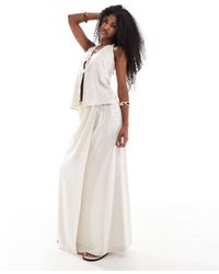 4th & Reckless - Linen Blend Wrap Maxi Beach Skirt Co-ord - Lyst