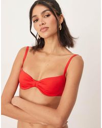 Free Society - Knot Front Underwire Bikini Top - Lyst