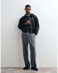 Hollister - Oversized Faux Leather Bomber Jacket - Lyst