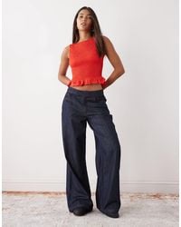 Collusion - Wide Leg Chambray Denim Jean - Lyst