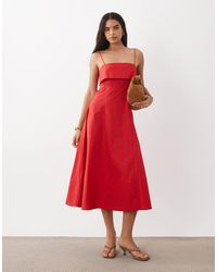 Mango - 100% Cotton Strappy Maxi Dress - Lyst