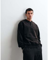 ASOS - Premium Heavyweight Oversized Washed Henley - Lyst