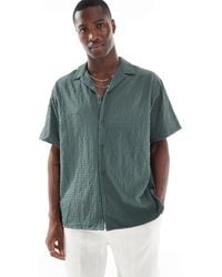 Jack & Jones - Revere Collar Seersucker Short Sleeve Shirt - Lyst