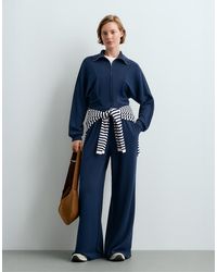 Oysho - Soft-Touch Modal Wide-Leg Trousers - Lyst