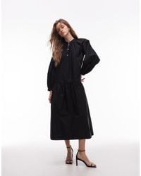 ARKET - Pure Cotton Smock Maxi Dress With Puff Sleeves - Lyst