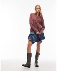 AllSaints - Falda Vaquera Con Lavado Claro Y Diseño De Volante Crissy De -Azul - Lyst